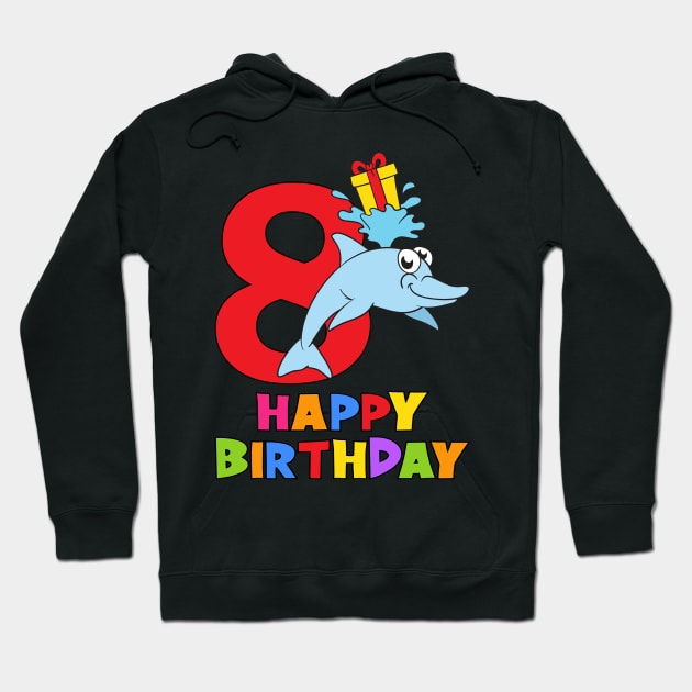 8th Birthday Party 8 Year Old Eight Years Hoodie by KidsBirthdayPartyShirts